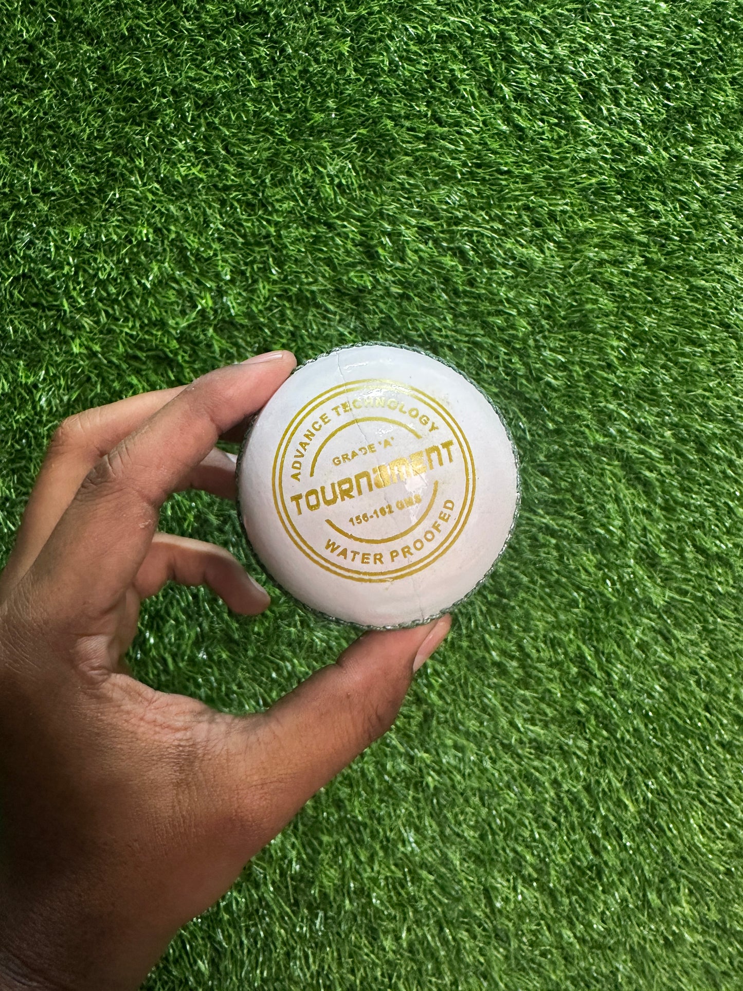 Tournament White Leather Ball
