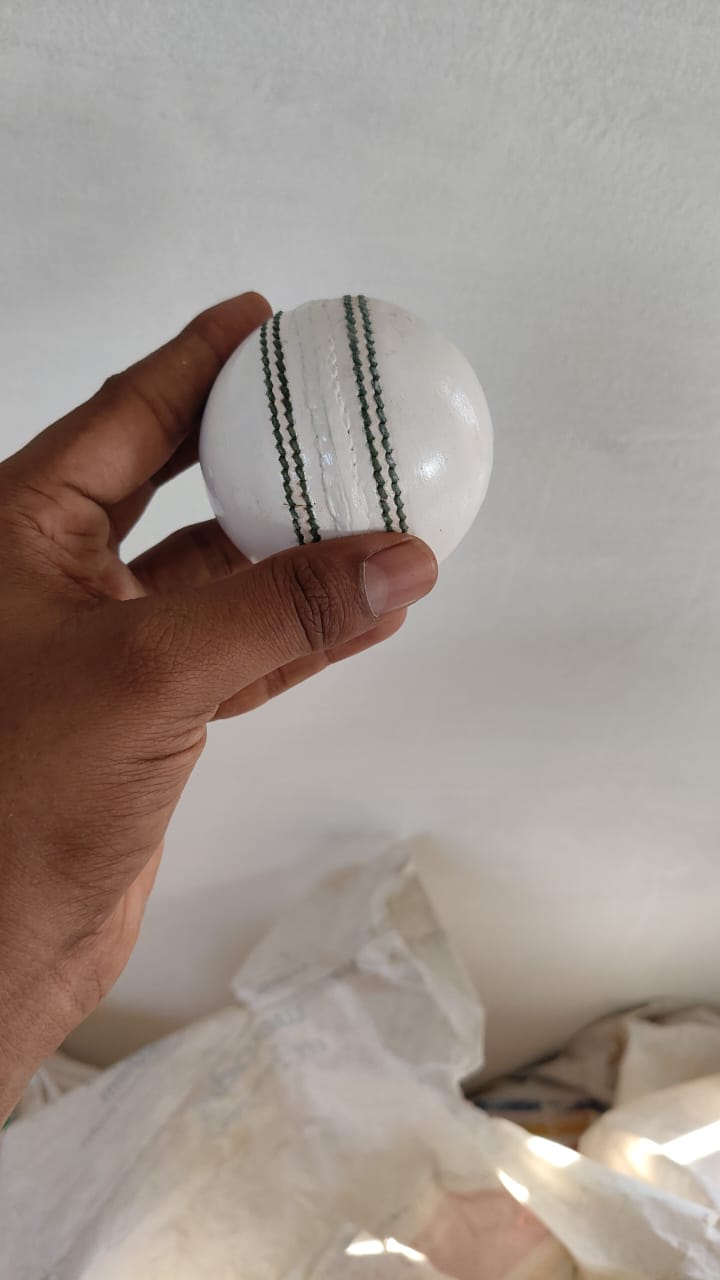 Tournament White Leather Ball