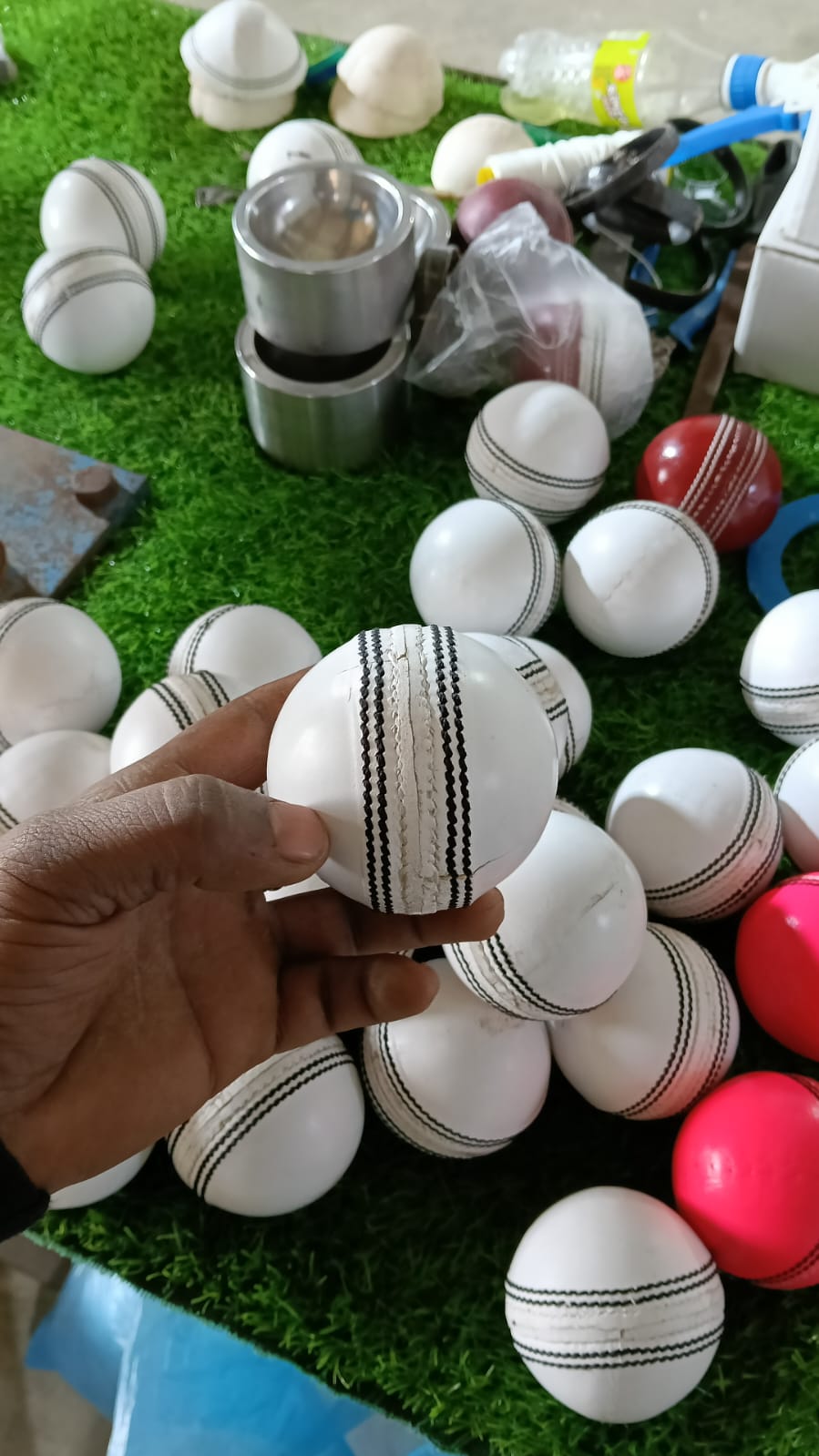Test White Leather Ball
